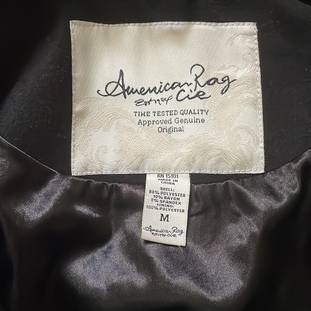 American Rag- Black Cape Blazer Coat size Medium - Picture 4 of 5